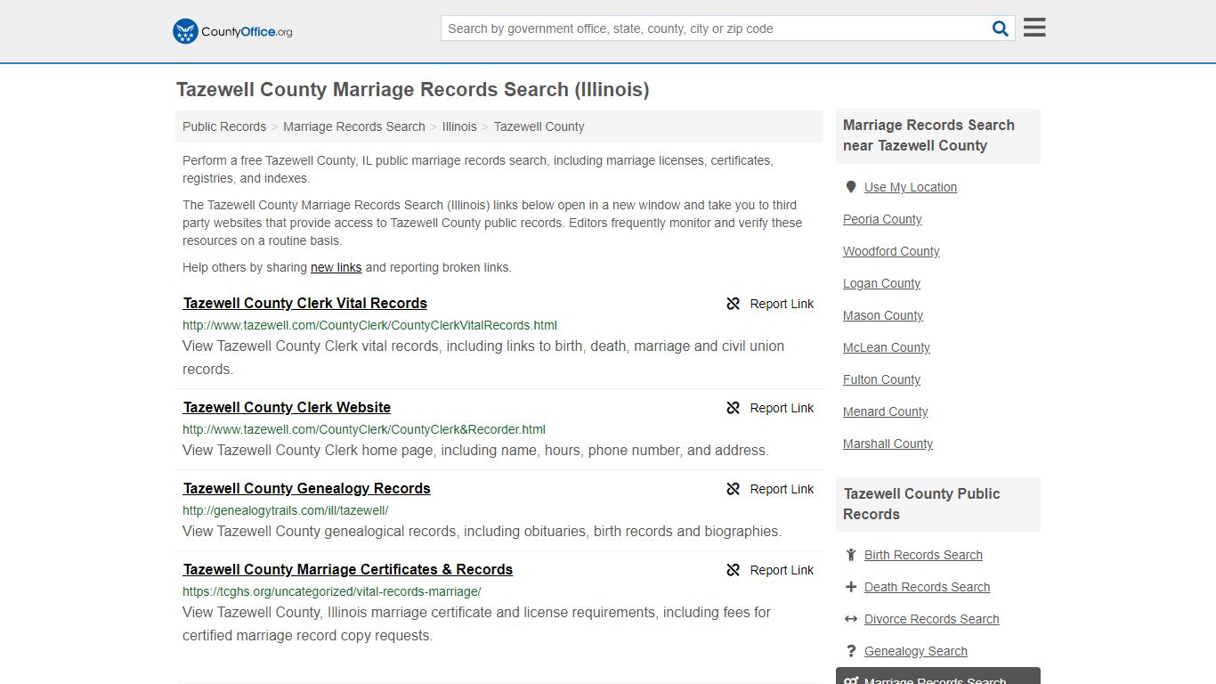 Marriage Records Search - Tazewell County, IL (Marriage ...